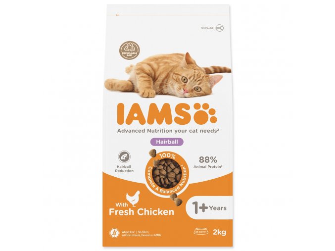 Krmivo IAMS Cat Adult/Senior Hairball Chicken 2kg