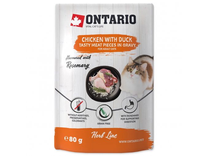 Kapsička Ontario kuře a kachna v omáčce 80g
