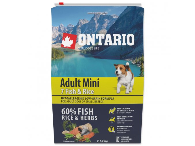 Krmivo Ontario Adult Mini Fish & Rice 2,25kg