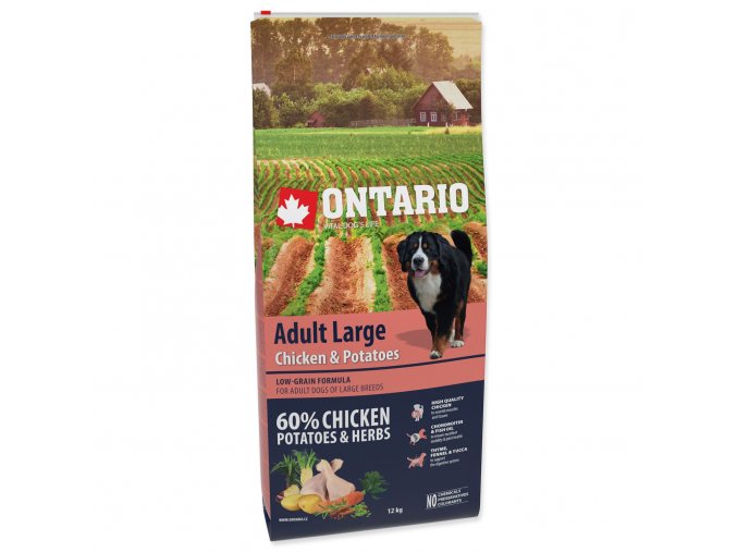 Krmivo Ontario Adult Large Chicken & Potatoes 12kg