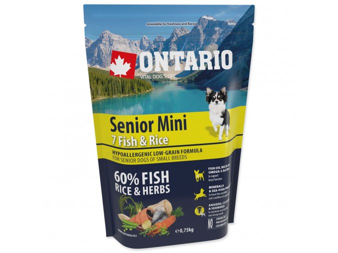Krmivo Ontario Senior Mini Fish & Rice 0,75kg