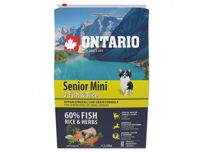 Krmivo Ontario Senior Mini Fish & Rice 2,25kg