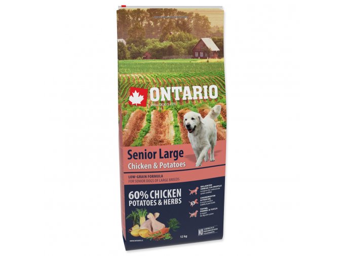 Krmivo Ontario Senior Large Chicken & Potatoes 12kg