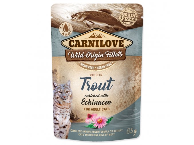 Kapsička Carnilove Cat pstruh a echinacea 85g