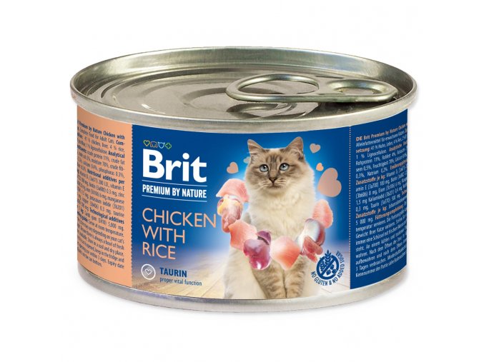 Konzerva Brit Premium by Nature kuře s rýží 200g