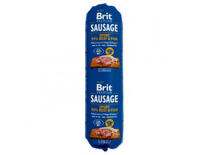 Salám Brit Sausage Sport hovězí a ryby 800g