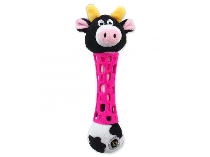 Hračka BeFun kráva plyšová s TPR gumou pro štěně 17cm