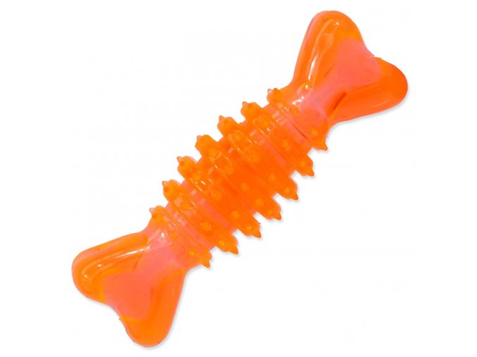 Hračka Dog Fantasy kost válec gumová oranžová 12cm