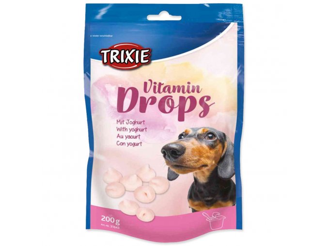 Pochoutka Trixie Dropsy vitaminové s jogurtem 200g