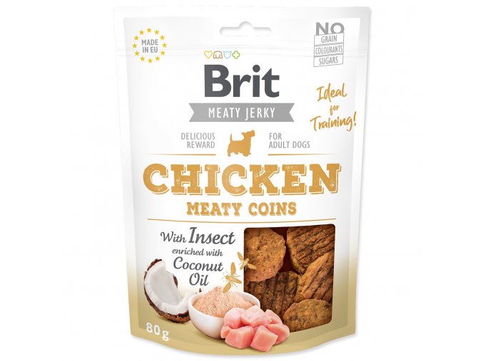 Pochoutka Brit Jerky kuře s hmyzím proteinem, kolečka 80g