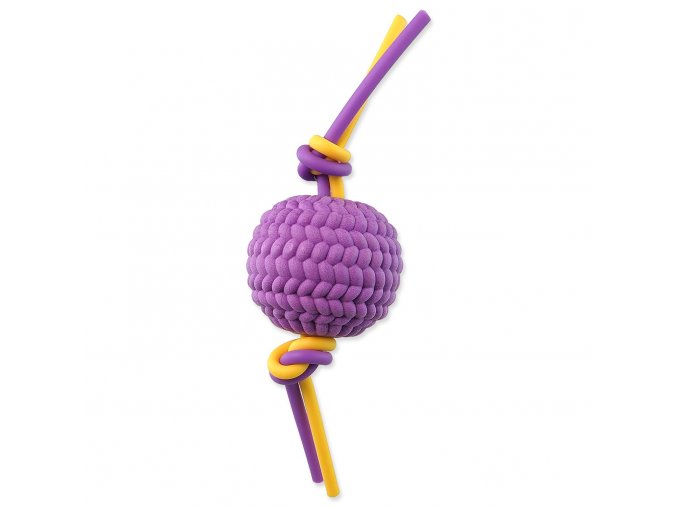Hračka Dog Fantasy míček pěnový fialový s TPR flexi lany 22x6,5x6,5cm