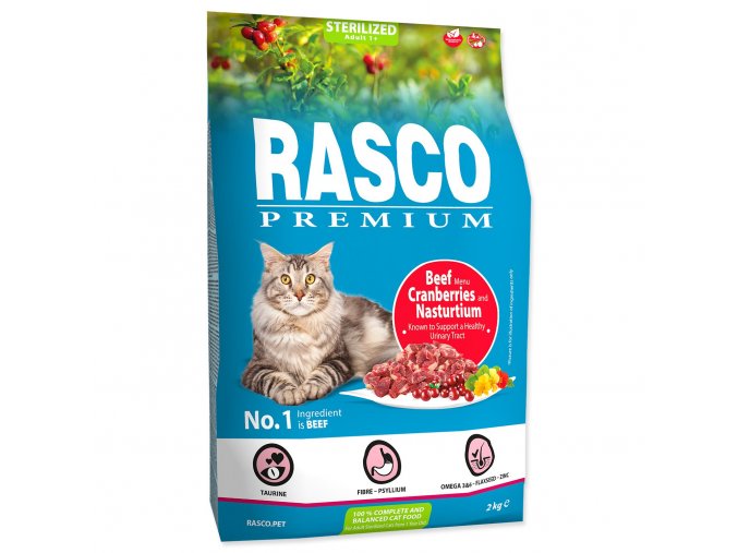 Krmivo Rasco Premium Sterilized hovězí s brusinkou a lichořeřišnicí 2kg