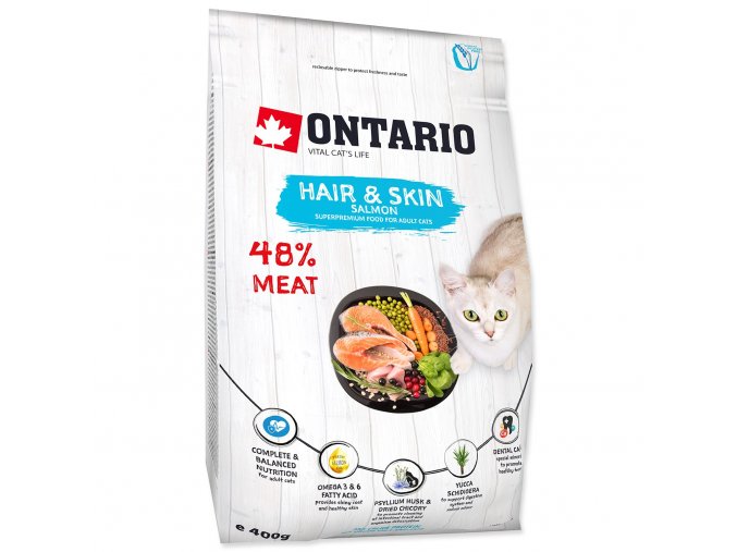 Krmivo Ontario Cat Hair & Skin 0,4kg