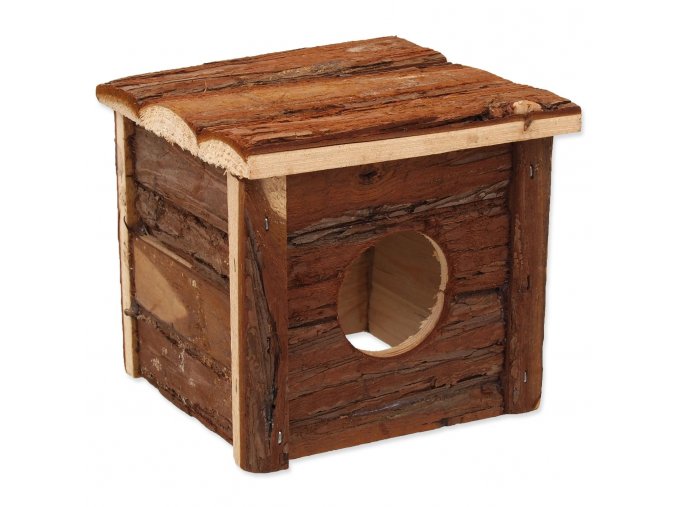 Domek Small Animals dřevěný s kůrou 15,5x15,5x14cm