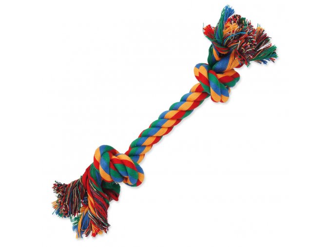 Hračka Dog Fantasy uzel bavlněný barevný 2 knoty 25cm