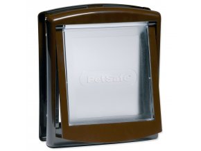 Dvířka PetSafe plastová s transparentním flapem hnědá, výřez 18,5x15,8cm