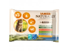 Kapsička IAMS Naturally Adult mořské a suchozemské maso v omáčce multipack 340g (4x85g)