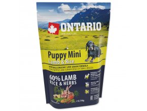 Krmivo Ontario Puppy Mini Lamb & Rice 0,75kg