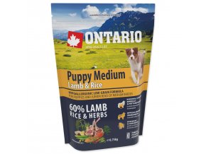 Krmivo Ontario Puppy Medium Lamb & Rice 0,75kg