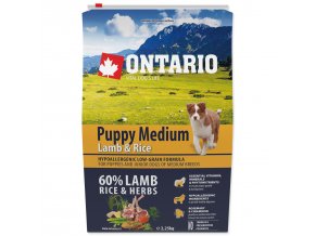 Krmivo Ontario Puppy Medium Lamb & Rice 2,25kg