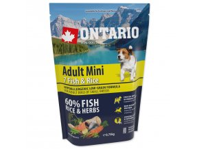 Krmivo Ontario Adult Mini Fish & Rice 0,75kg