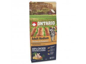 Krmivo Ontario Adult Medium Chicken & Potatoes 12kg