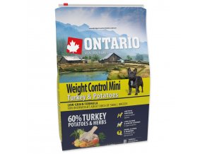 Krmivo Ontario Mini Weight Control Turkey & Potatoes 2,25kg