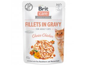 Kapsička Brit Care Cat kuře, filety v omáčce 85g