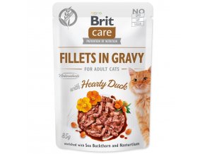 Kapsička Brit Care Cat kachna, filety v omáčce 85g