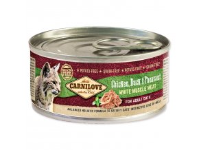 Konzerva Carnilove WMM Adult Cats kuře, kachna a bažant 100g