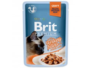 Kapsička Brit Premium Cat krůta, filety v omáčce 85g