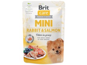 Kapsička Brit Care Mini králík a losos, filety v omáčce 85g