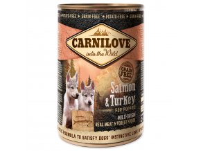 Konzerva Carnilove Wild Meat Puppy losos a krůta 400g