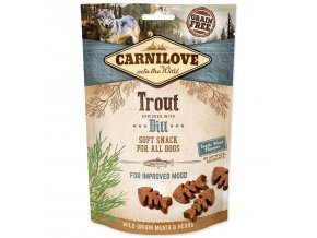 Pochoutka Carnilove Dog Soft Snack pstruh s koprem 200g