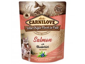 Kapsička Carnilove Dog Puppy losos s borůvkami, paté 300g