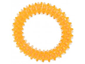 Hračka Dog Fantasy kroužek vroubkovaný oranžový 7cm