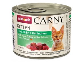 Konzerva Animonda Carny Kitten hovězí, kuře a králík 200g