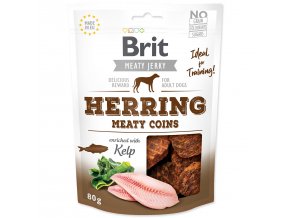 Pochoutka Brit Jerky Meaty sleď, kolečka 80g