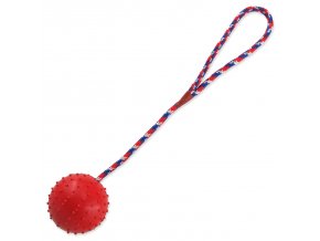 Hračka Dog Fantasy míček gumový s provazemmix barev 7x30cm