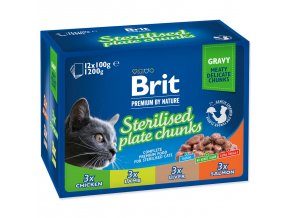 Kapsička Brit Premium Cat Meat Sterilised mix v omáčce Multi 400g (4x100g)