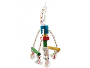 Hračka Bird Jewel Chobotnička dřevěná závěsná na provaze 10x15x29cm
