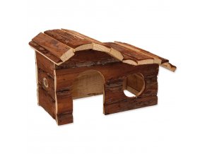 Domek Small Animals Kaskada dřevěný s kůrou 26,5x16x13,5cm