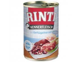 Konzerva Rinti Kennerfleisch Adult drůbeží srdce 400g