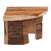 Domek Small Animals Rohový dřevěný s kůrou 16x16x11cm