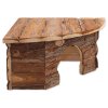 Domek Small Animals Rohový dřevěný s kůrou 30x30x16cm