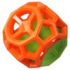 Hračka Dog Fantasy míček s goemetrickými obrazci pískací oranžovo-zelená 8,5cm