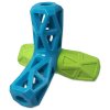 Hračka Dog Fantasy geometrická pískací modro-zelená 12,9x1,2x10,2cm