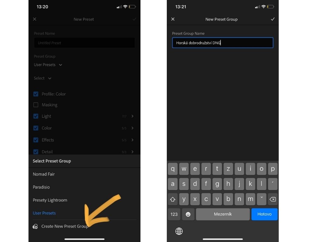 Jak nainstalovat Lightroom presety do mobilu