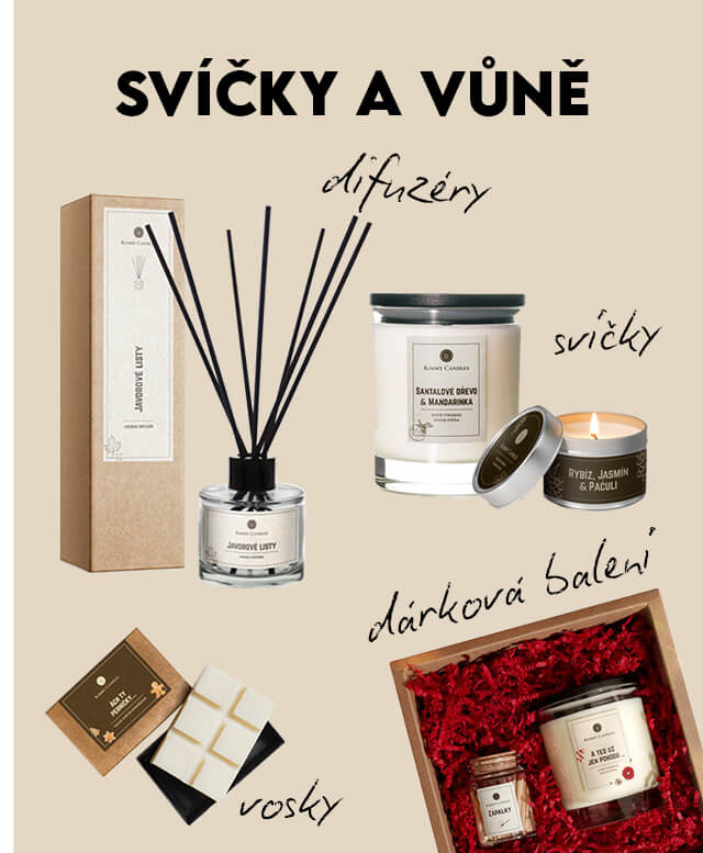 sojove svíčky a bytové vůně Kimmy Candles