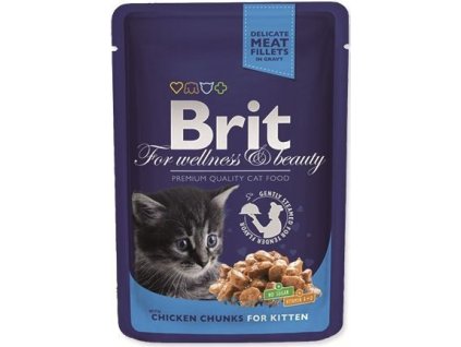 Brit Premium Kitten 100 g kapsička - s kuřecími kousky v omáčce (Varianta - původní 1 ks)